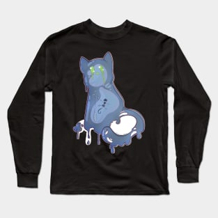 Space Cat - Blue Alien Slime Long Sleeve T-Shirt